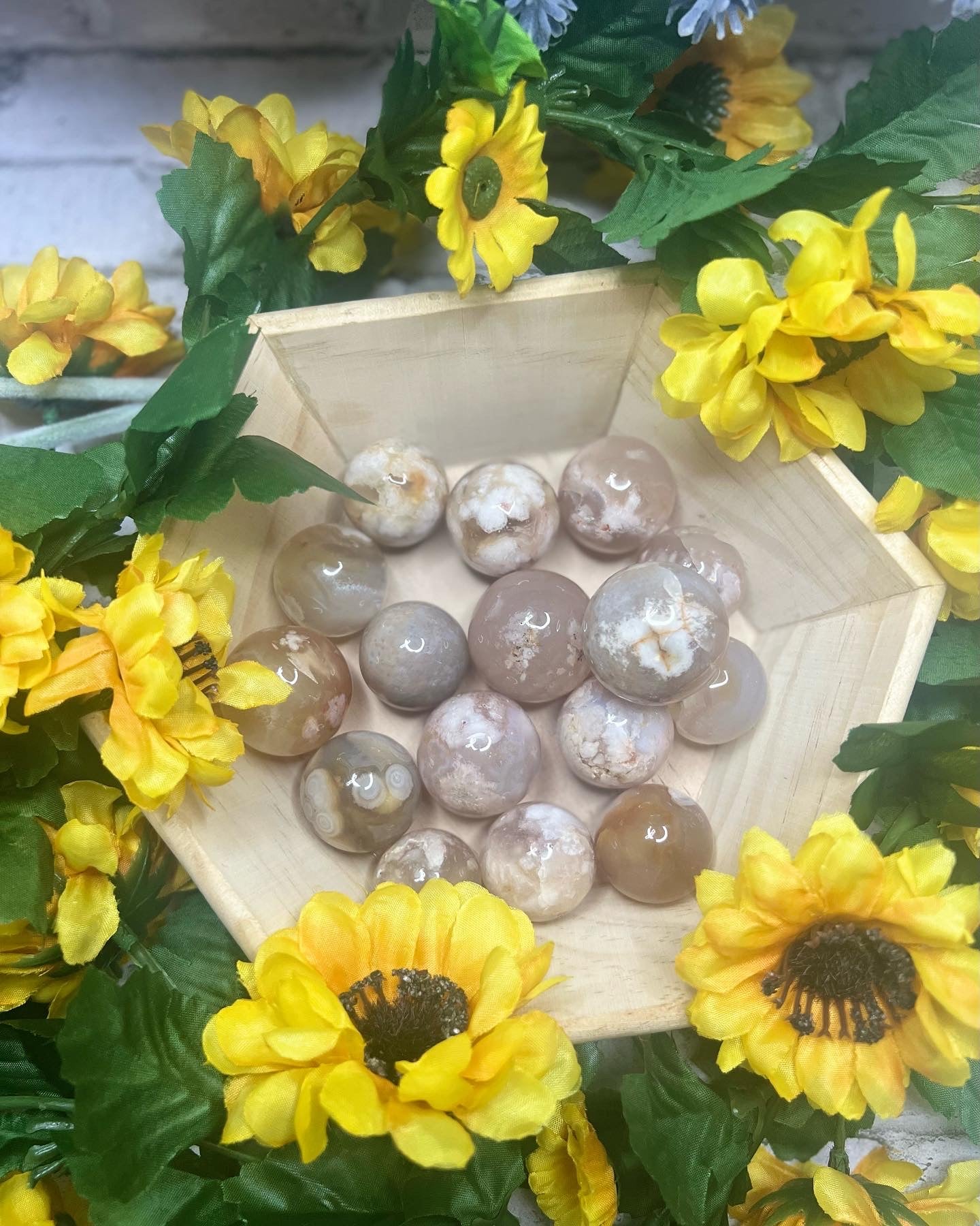 Flower Agate Spheres