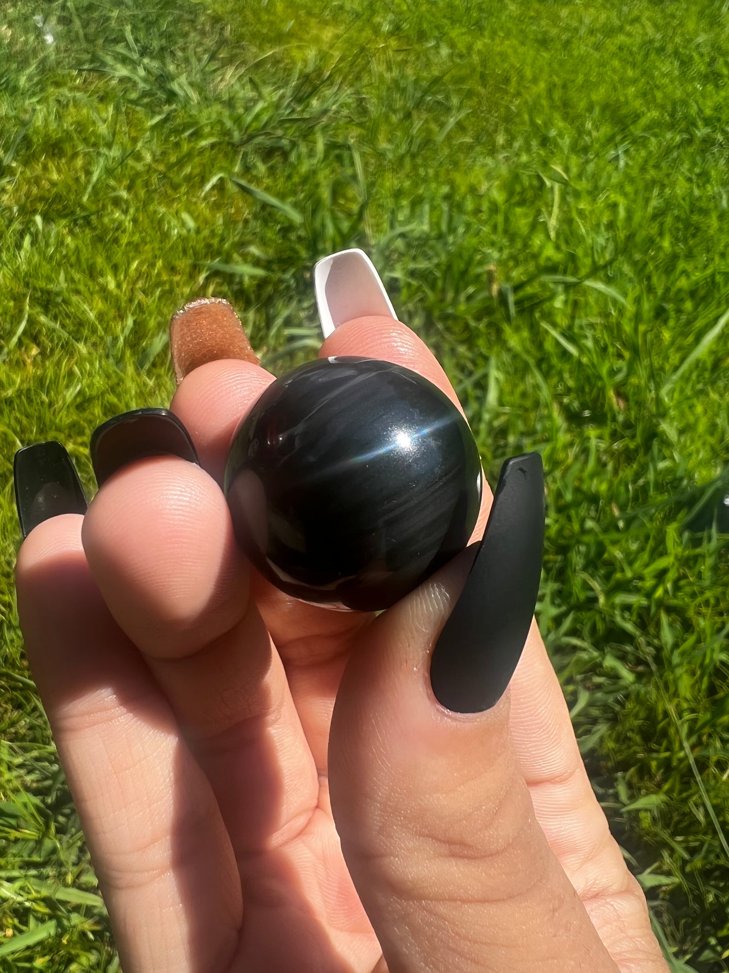 Rainbow Obsidian Spheres