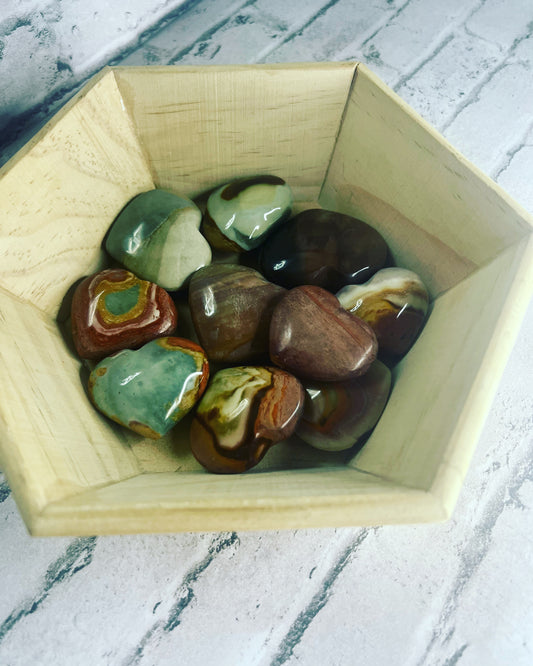 Polychrome Jasper Hearts